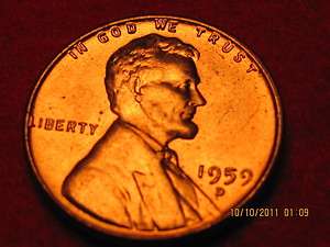 1959 D   Lincoln Wheat Cent from  BU  Roll Tempting  