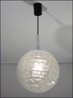 Ice Structured Big Ball Glas Lamp Doria Mid Century  