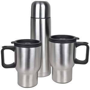 Signature Collection 3 Piece Travel Mug Set w/Zippered Carrying Case 