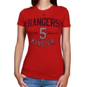 MLB Majestic Ian Kinsler Texas Rangers Ladies Trophy Man Player T 