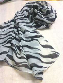 Fashion Black+White Zebra stripes Neck Shawl Scarf Wrap  