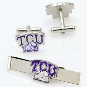NCAA Texas Christian Horned Frogs (TCU) Silvertone Team Logo Tie Clip 