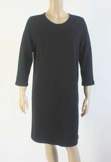 ANNE PEDERSEN Black Santana Knit Dress Sz M 3/4 Sleeve  