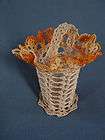 crochet doily basket heavily starched vase plastic insert