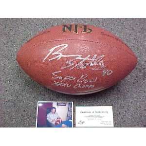  Brandon Stokley Autographed Football   SB35 Baltimore 