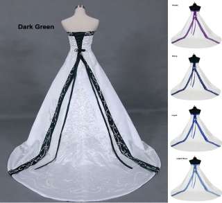 New White/Ivory Wedding Dress Custom Color&Size 2 4 6 8 10 12 14 16 18 