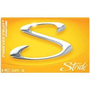 Stride Forever Fruit Gum, 14 Piece Packages (Pack of 24):  