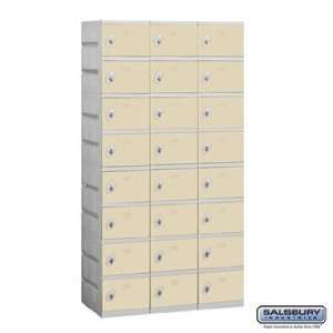 Plastic Locker   Eight Tier   3 Wide   73 Inches High   18 Inches Deep 