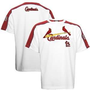   St Louis Cardinals White Tackle Twill Crew T shirt