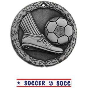 Hasty Awards Custom Soccer Medal M300S SILVER MEDAL/AMERICANA Custom 