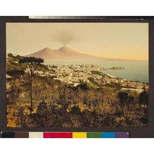 Vintage Travel Poster   Milan (i.e. Naples) and Mount Vesuvius I Italy 