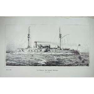    1855 1895 Ironclad Ship French Battleship Marceau: Home & Kitchen