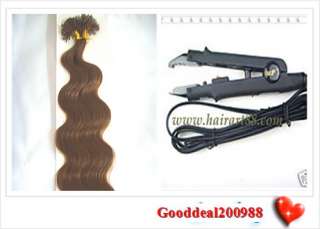200S 20 BW Human Hair Extension #08 +Fusion Iron Tool  