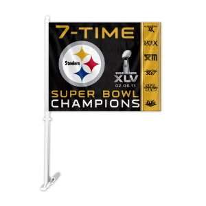 NFL Pittsburgh Steelers Car Flag with Free Wall Bracket:  