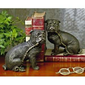  Dessau Bull Dog Bookend Bronze Resin: Patio, Lawn & Garden