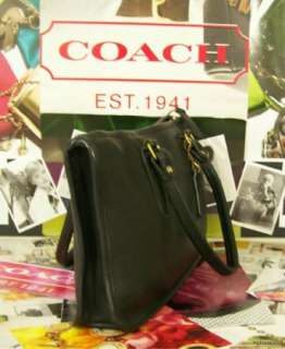 VINTAGE Classic Black COACH Leatherware Small Briefcase Bag Purse 