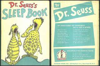 Dr. Seuss SLEEP BOOK 1st Edition 1962 HC/DJ/Dustacket  