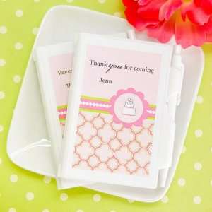  Personalized Pink Cake Themed Notebook Favor: Health 