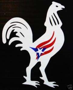 Puerto Rico Rooster with flag Decal Sticker  