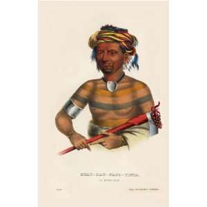   Three Sioux, loway Chief McKenney Hall Indian Print