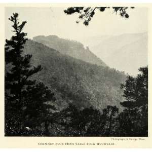  1926 Print Chimney Rock Table Rock Mountain North Carolina 