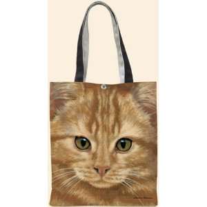  Tabby Cat Tote Bag   12 x 14 with 5.5 Gusset   Full Orange Tabby 