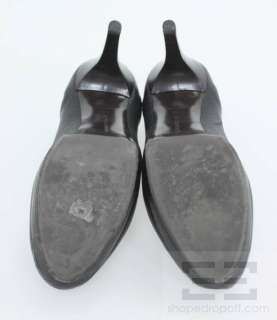 Bottega Veneta Black Pebbled Leather Buckle Trim Platform Heels Size 