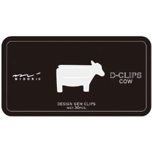 Midori D Clip Paper Clips   Original Series   Cow   Box of 30  