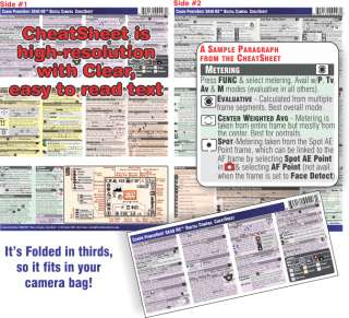 Canon Powershot SX40 HS Digital Camera CheatSheet guide manual Cheat 