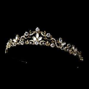 Swirling Vine Crystal Bridal Tiara + Jewelery Set  