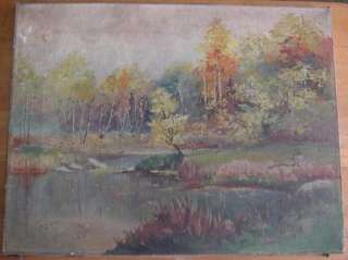 Oil Painting of a Forest– signed Mrs. Boyle  