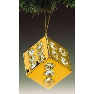    Dice 24k Gold Plated Swarovski Crystal Ornament