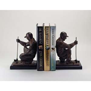 Cast Metal Putter Bookends with Cherry Lime Patima Finish:  