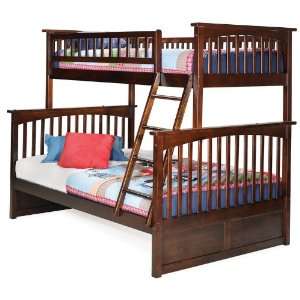  Twin Full Size Bunk Bed Antique Walnut Finish: Home 
