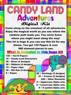 CandyLand Adventures Digital scrapbooking kit ~ 300dpi  