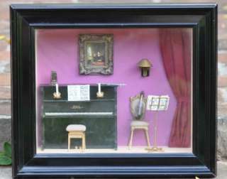 FRENCH DOLLHOUSE SHADOW BOX ROOM SIGNED BY ARTIST  