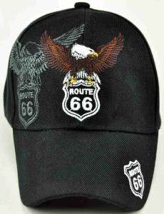 NEW US ROUTE 66 EAGLE CAP HAT BLACK  