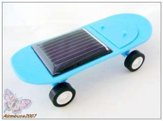 Solar Powered Skateboard Toy Gadget for Fun Blue  