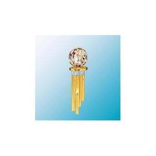gold plated small crystal ball wind chime clear swarovski crystal buy 