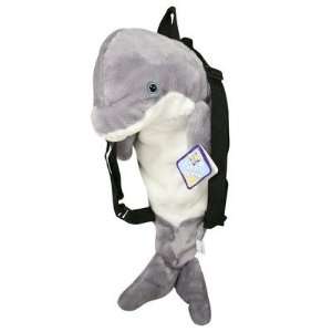  Grey Dolphin 20 Soft Plush Backpack: Toys & Games
