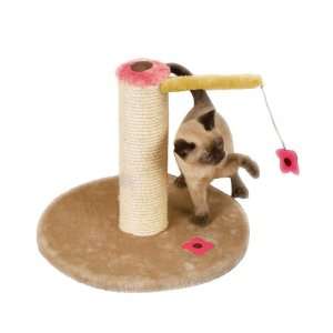   Zanies Kitties Flower Power Scratch Post Toy, Coral Pink: Pet Supplies