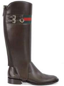 Gucci Heritage Web Convertable Flat Riding Boots 40.5  