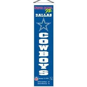  Dallas Cowboys Super Bowl 12 Wool 8x32 Heritage Banner 