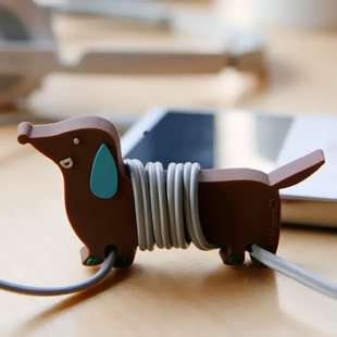 Roll Friend Brownie Dog Earphone Headphone Cable Winder  