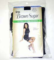 Leggs Brown Sugar Ultra Ultra Sheer Nylons Jet Blk M  