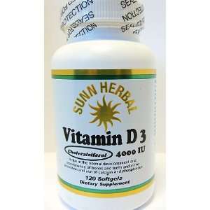  Vitamin D3   4000 IU  120 Soft Gels Health & Personal 