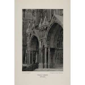   Print Chartres Cathedral France Gothic Portal Door   Original Print
