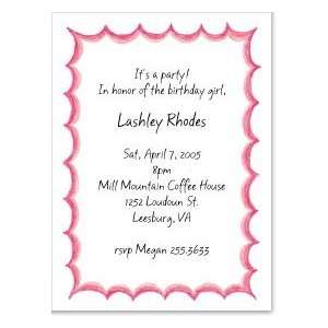  Pink Flare Border Invitations Toys & Games