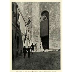  1923 Print Sardinia Italy Elephant Statue Tower Cagliari 