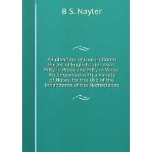   for the use of the inhabitants of the Netherlands; B S. Nayler Books